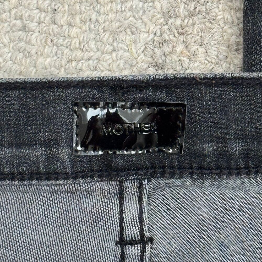 Mother The Ditcher Zip Ankle High Rise Black Jeans in Smoking Section Size 26 - Picture 7 of 10